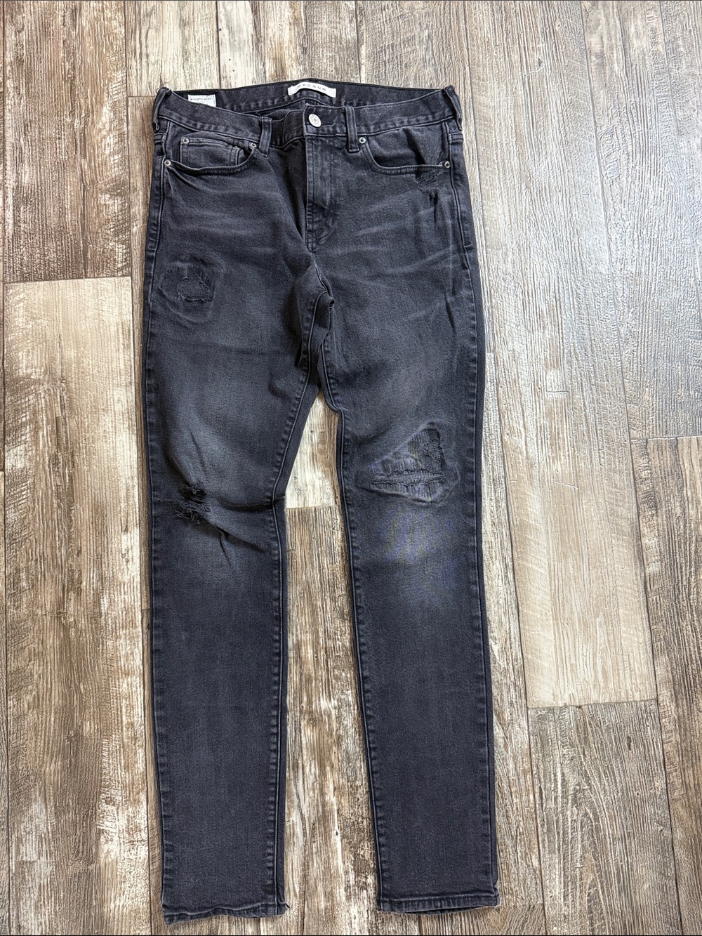 🌟PacSun Men's 🌟Stacked Skinny Black Washed Distressed Jeans, 30-32